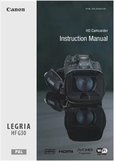 Canon Legria HF G30 manual. Camera Instructions.